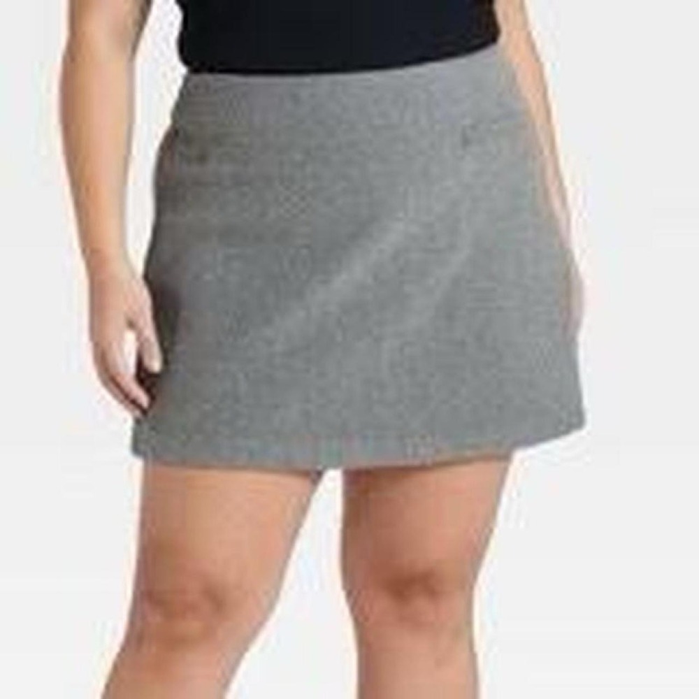 A New Day Women's Grey Brushed Boucle Mini Skirt